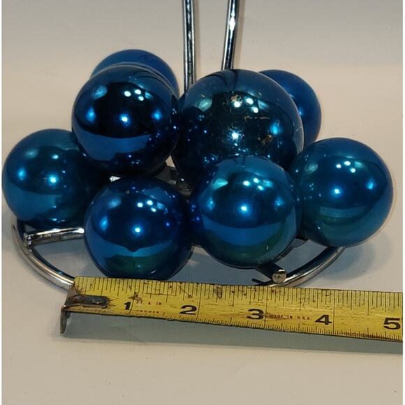 Vtg Set of 9 Blue Christmas Ornaments 2 sizes‎ - Picture 1 of 11